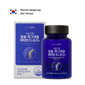 REAL GRAM Calcium Magnesium Vitamin K2 & D3